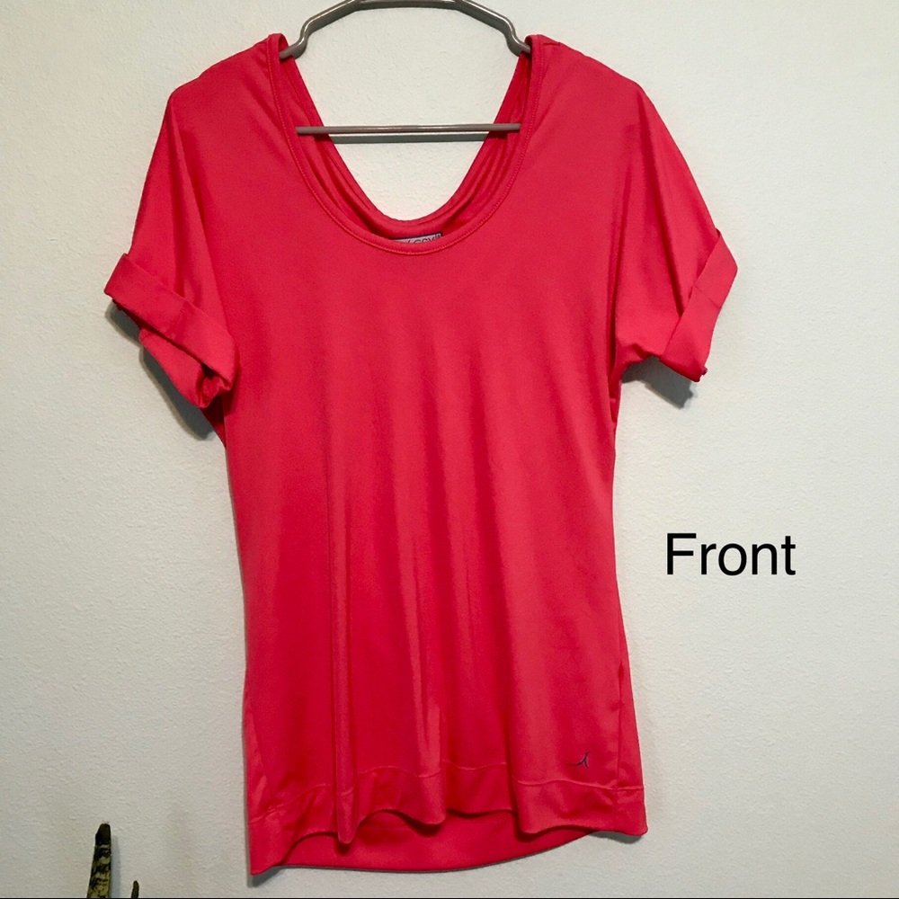 Pink Drape Back Workout Top Size Medium